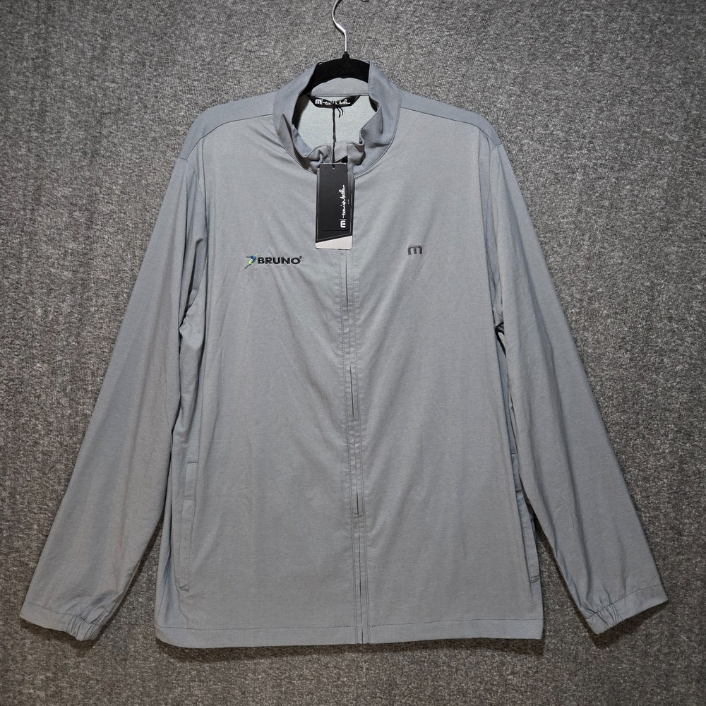 Travis Mathew Surfside Full Zip Golf Performance Jacket‎ Size L Gray Logo
